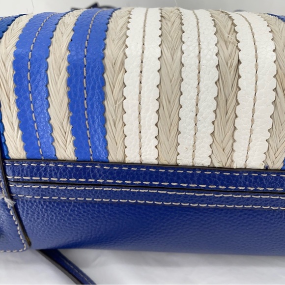 Michael Kors navy blue & cream striped satchel bag - Picture 7 of 9